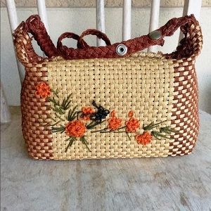 Vintage Handwoven embroidered handbag